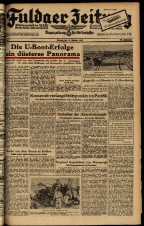 Ausgabe vom Freitag, den 12. Februar 1943.