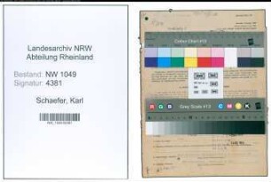 Entnazifizierung Karl Schaefer , geb. 05.08.1905 (Heizungsbauer)