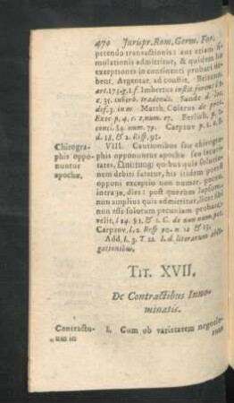 Tit. XVII. De Contractibus Innominatis