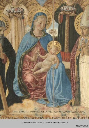 Madonna mit Kind, Heiligen und zwei Engeln : Madonna mit Kind, den Heiligen Andreas und Prosper und Engeln