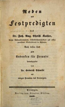 Reden und Festpredigten