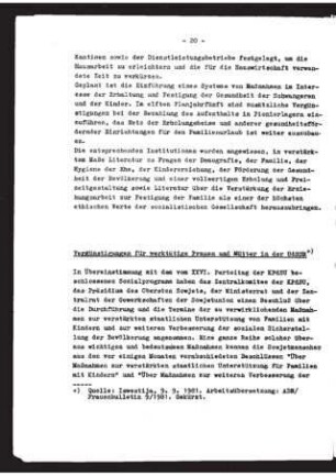 Vergünstigungen für werktätige Frauen und Mütter in der UdSSR