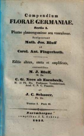 Compendium Florae Germaniae. 1,2., Sectio I : Plantae phanerogamicae seu vasulosae, 2