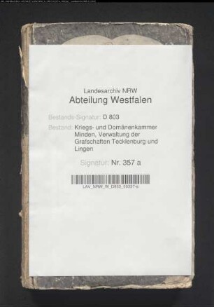 Mühlenregister von sämtlichen Mühlen der Obergrafschaft Lingen für 1794-1800