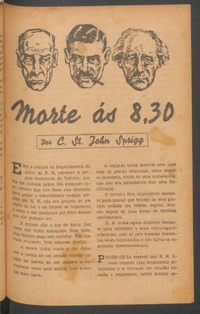 Morte ás 8,30 : [Uma novella completa]
