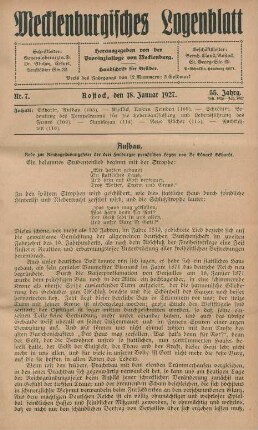 Nr. 7. Rostock, den 18. Januar 1927.
