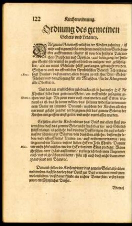 Ordnung des gemeinen Gebets und Letaney.