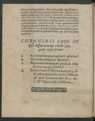 Coronidis Loco In ipso disputationis cursus sqq. quaest. explicabimus.