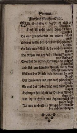 Sonnet. Uber das Kupffer-Blat