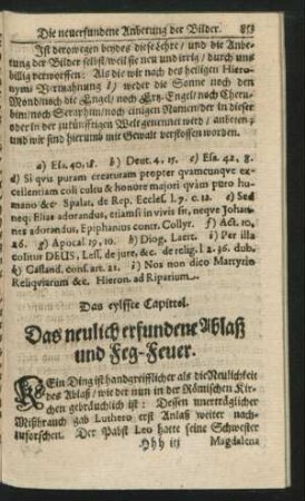 Das eylffte Capittel. Das neulich erfundene Ablaß und Feg-Feuer.