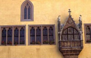 Regensburg - Erker am Rathaus : Erker an der Rathausfassade, aufgenommen ca. 2001 in Regensburg