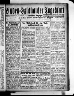 Linden-Dahlhauser Tageblatt : Bochumer Tageblatt : amtlicher Anzeiger für die Groß-Gemeinde Linden-Dahlhausen und Umgegend