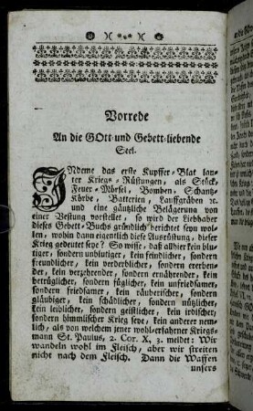 Vorrede an die Gott- und Gebett-liebende Seel.