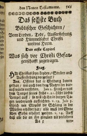 Das erste Capitel. Was sich vor Christi Gefangenschafft zugetragen.