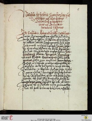 Notabilia de festis sanctorum