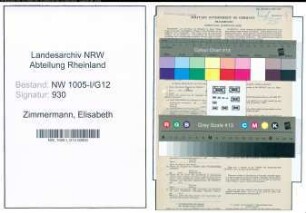 Entnazifizierung Elisabeth Zimmermann , geb. 24.07.1897 (Postassistentin)