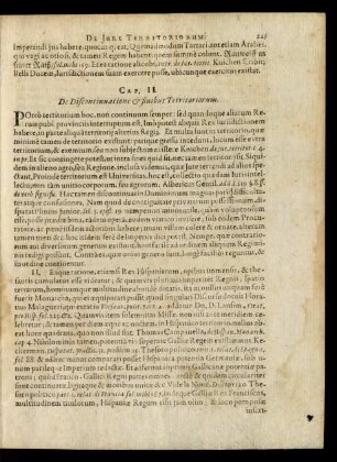 Cap. II. De Discontinuatione & finibus Territoriorum.