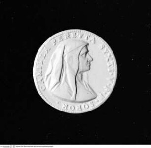 Medaille der Camilla Peretti (+ 1591), Avers: Brustporträt mit Schleier nach rechts