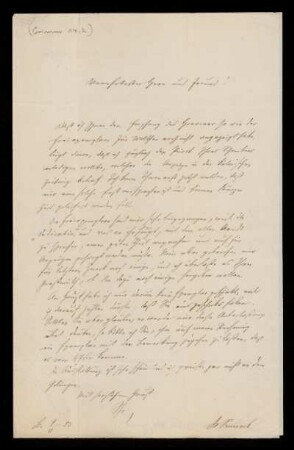 Brief von Karl Simrock an Salomon Hirzel