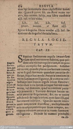 REGULA SOCIETATUM. CAP. XX.