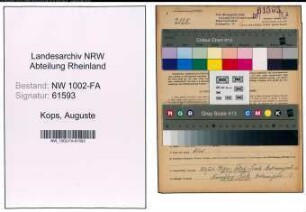 Entnazifizierung Auguste Kops, geb. 27.01.1890 (Kauffrau)