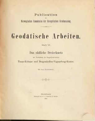 Geodätische Arbeiten. 6. 1888