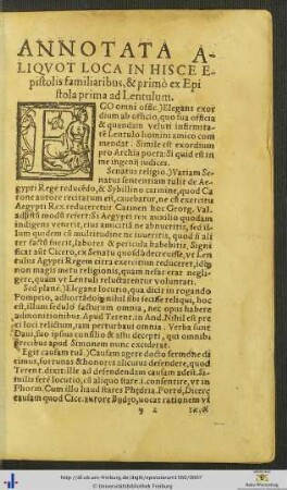 Annotationes in Epistolis Familiaribus