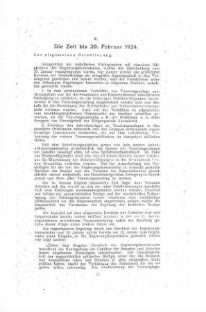 E. Die Zeit bis 20. Februar 1924.