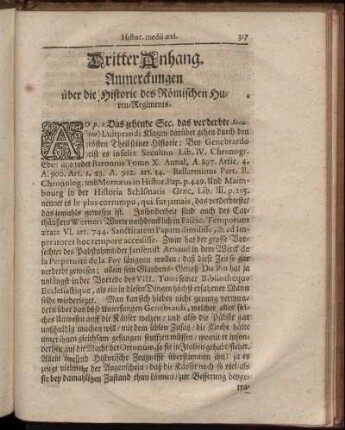 Dritter Anhang. Anmerckungen über die Historie des Römischen Huren-Regiments.