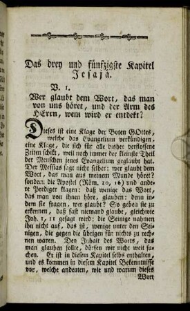 Das drey und fünfzigste Kapitel Jesajä.
