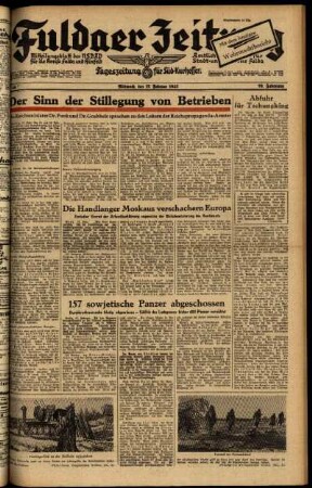 Ausgabe vom Mittwoch, den 17. Februar 1943.