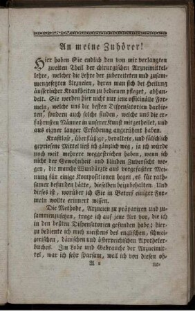 An meine Zuhörer!