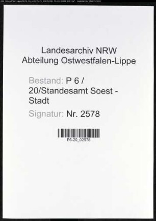 Heiratsregister Standesamt Soest