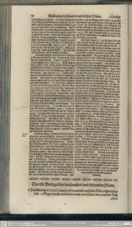 Die Predigten über den hundert und siebenden Psalm