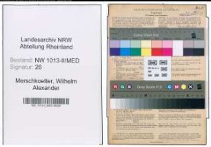 Entnazifizierung Wilhelm Alexander Merschkoetter , geb. 06.08.1896 (Arzt)