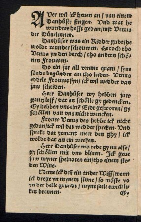 AVer wil ick heuen an/ van einem || Danhüser singen.