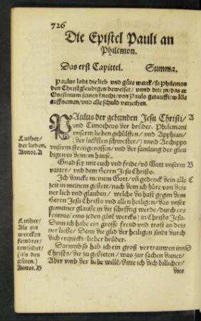 Die Epistel Pauli an Philemon.
