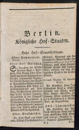 Königliche Hof-Staaten