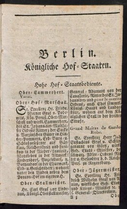 Königliche Hof-Staaten