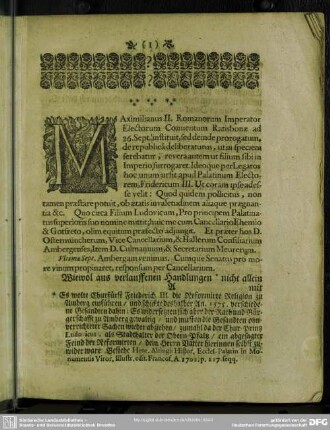 Maximilianus II.Romanorum Imperator ...