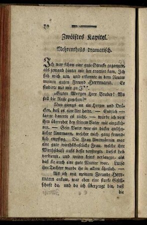 Zwölftes Kapitel. Mehrentheils dramatisch.