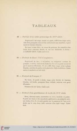 Tableaux (Nr. 88 - 561)