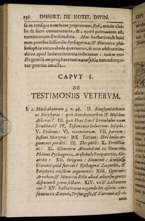 Caput I. De Testimoniis Veterum
