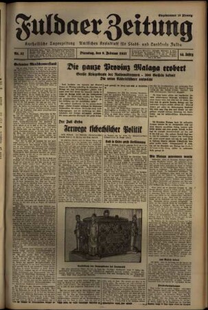 Erste Ausgabe vom Dienstag, den 09. Februar 1937.
