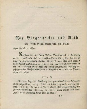 Wir Bürgermeister und Rath ...