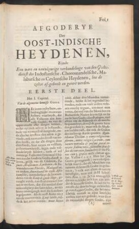 Het. I. capittel. Van de algemeene kennisse Gods