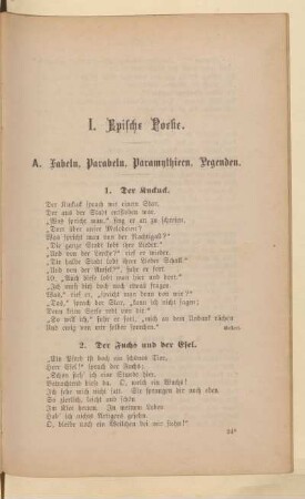 A. Fabeln, Parabeln, Paramythien, Legenden