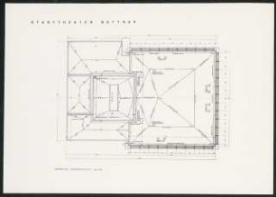 Stadttheater, Bottrop: Grundriss Dachaufsicht 1:100