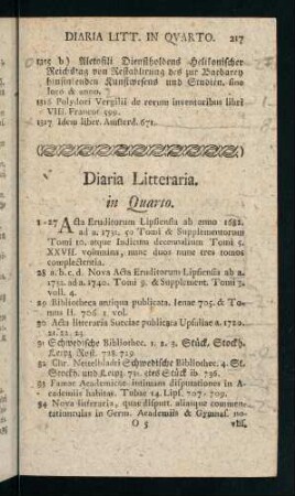 217-223, Diaria Litteraria