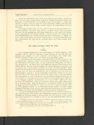 Zur astronomischen Tafel für 1908.